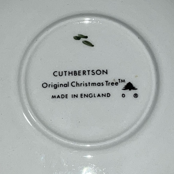 Cuthbertson Original Christmas Tree Coffee Teacup & Saucers Green Band England - Picture 13 of 13